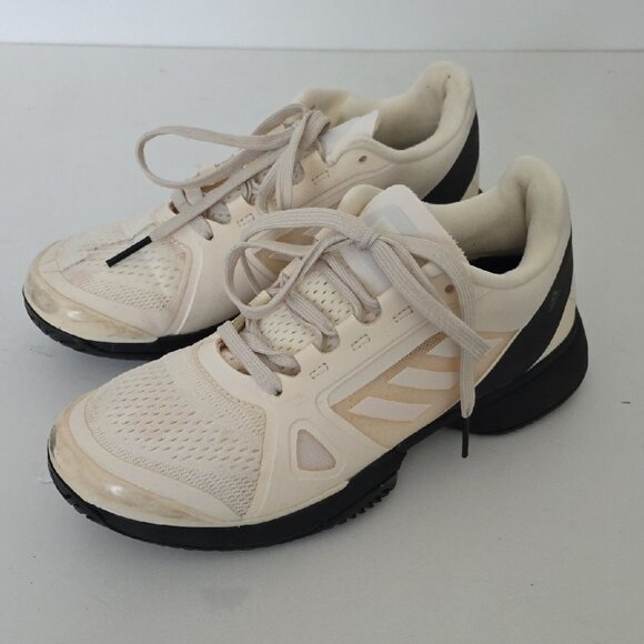 Adidas by Stella McCartney | Barricade Boost tennis Sneakers Cream Black Sz 7 - Picture 1 of 6